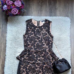 Another Story Black & Tan Lace Dress Size Medium